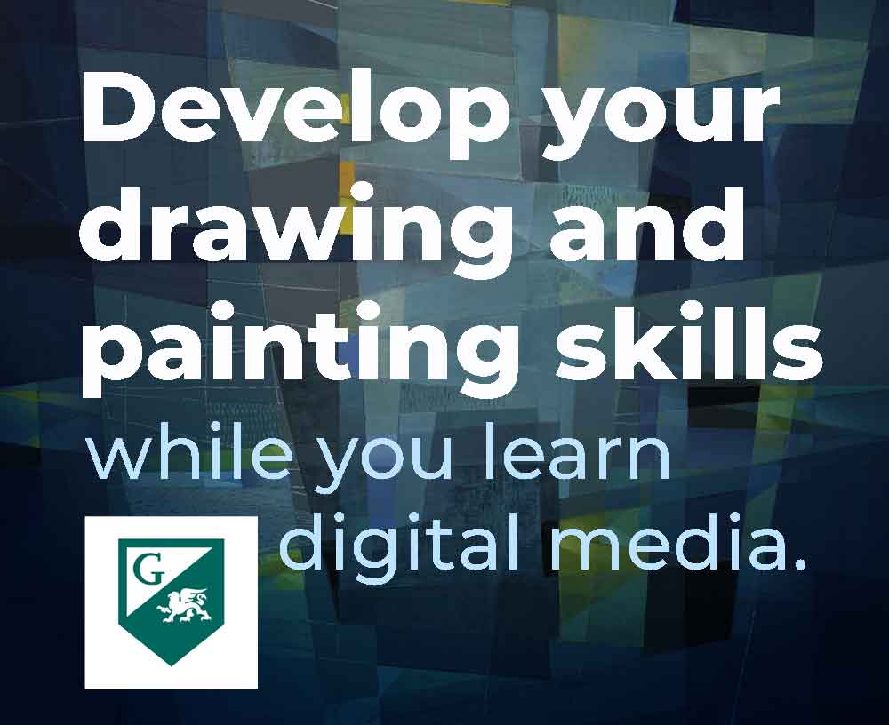 Develop your drawing and painting skills while you learn digital media.
